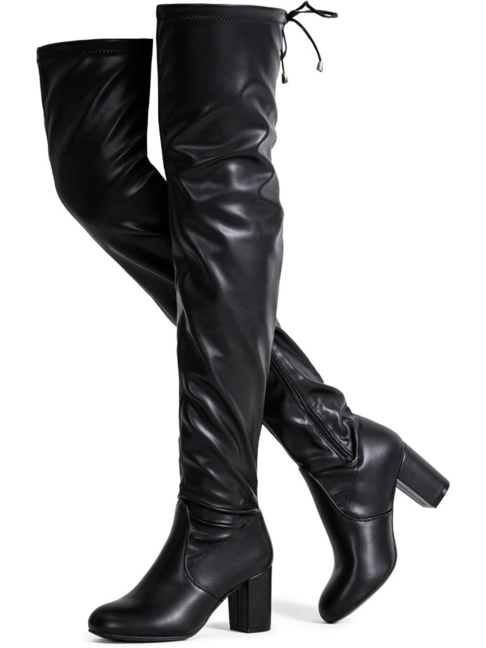 Cute Suede Thigh High Over the Knee Boots with High Heel & Inner Zipper